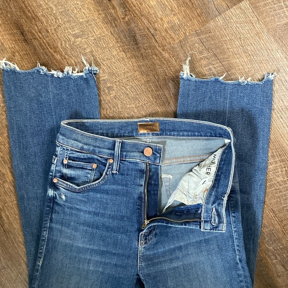 MOTHER THE INSIDER CROP STEP CHEW WASH DANCING ON COALS Hi Rise Kick Flare Ankle - Picture 11 of 16